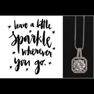 3.0 CTTW Genuine CZ Necklace White Gold Filled